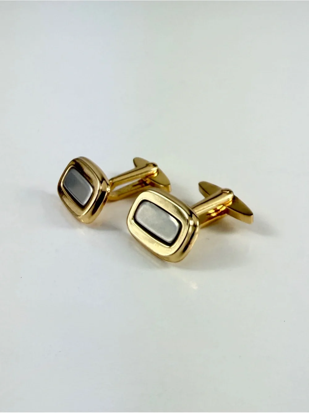 Vintage 80s Christian Dior Monsieur Two Tone Gold Palladium Plated Cufflinks Box